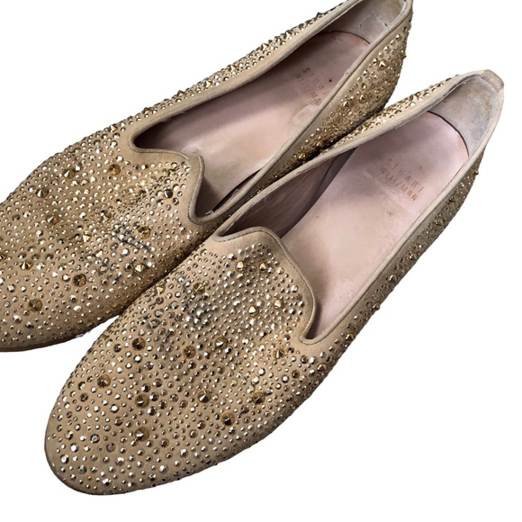 Stuart Weitzman bedazzled flats size 8 heel flaw - Picture 2 of 8